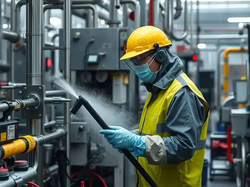 工場清掃の様子